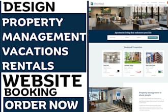 build property management website, vacation rental, real estate property website