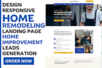 design home remodeling and improvement landing page home remodeling leads