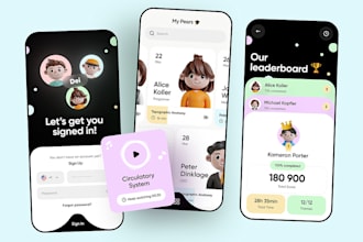build kid learning app, education app, school app, kid game app and website