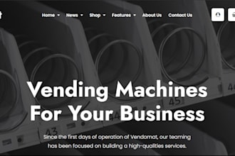 design vending machine website, vending website for vending business