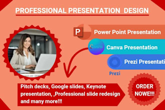 design prezi powerpoint, canva presentation, pitch deck, keynote, powerpoint