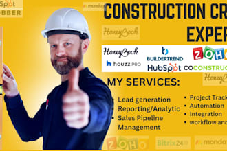 setup bitrix24 hubspot pipedrive honeybook contractor foreman CRM