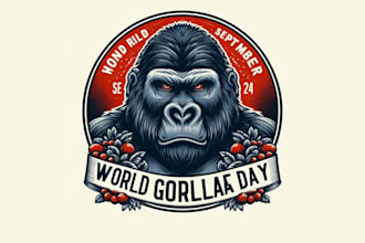 design high quality king kong gorilla logo for your business with 24 hours