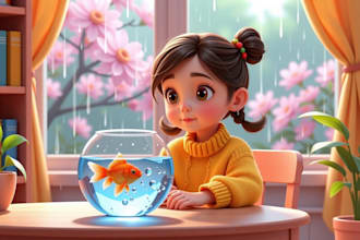 illustrate 3d children book illustration, children story book