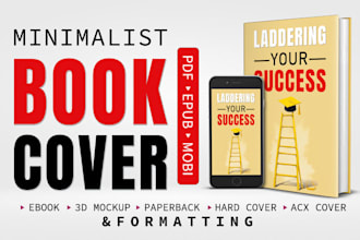 design minimalist book cover and book formatting, modern book