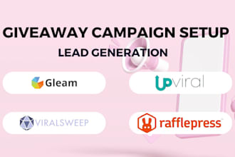 setup giveaway campaign sweepstakes with gleam, upviral viralsweeps