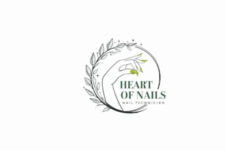 design relaxation unique nail technician logo