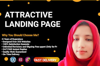 do attractive landing page and one page website
