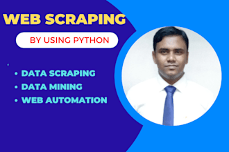 do python web scraping, data mining, data extraction from any website
