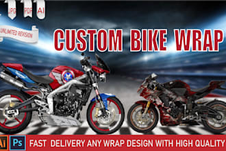 design custom bike wrap decal, mx motorcycle dirt bike,cargo bike and boat wrap