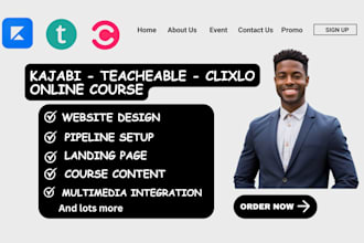 create ebook, online course content, course creation on kajabi teachable clixlo