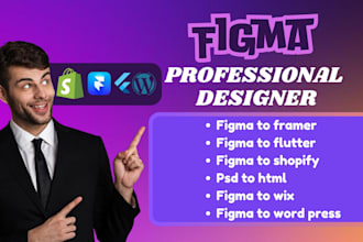 convert figma to framer, flutter, shopify, wix, wordpress, and PSD to HTML