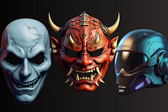 sculpt 3d mask 3d helmet cosplay mask halloween mask for 3d printing
