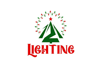 creative christmas lighting company logo design