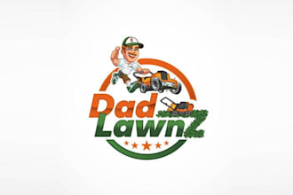 design catchy mascot landscaping company logo