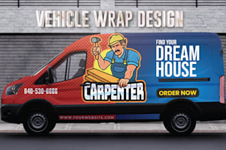 do car wrap design, van wrap design, any vehicle wrap design