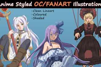 create illustration of ocs and fanart