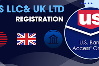 handle your UK ltd US llc registration, renewal, dissolve, US bank account setup