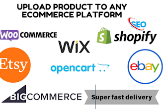 upload shopify product listing amazon ebay listing woocommerce etsy listing seo