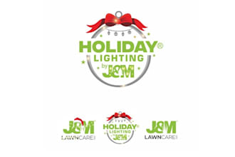 modern holiday lighting decor service logo
