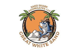 looking great white shark theme logo