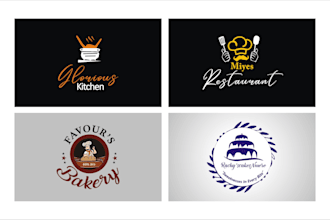 design modern unique food cafe bakery pizza coffee kitchen bar restaurant logo