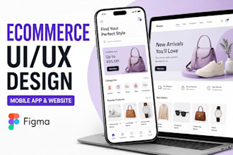 design ecommerce app and website UI UX in figma