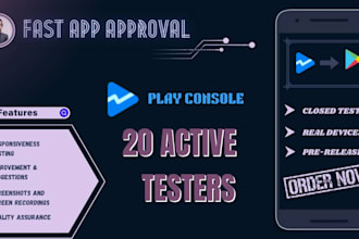 provide 20 testers closed testing android mobile app testing google play console