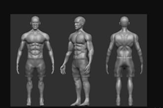 3d anatomy muscular model,sculpt3d face headburst for 3dprint,substances painter