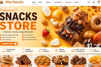 design snacks shopify store candy cake cookies ice cream store bakery website
