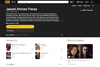 create your imdb profile, add credits, and write a biography