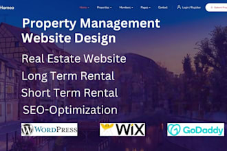 property management website vacation rental website hotel booking wix