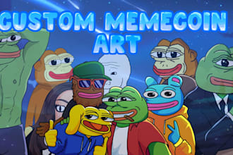 draw funny custom crypto meme art illustration for you