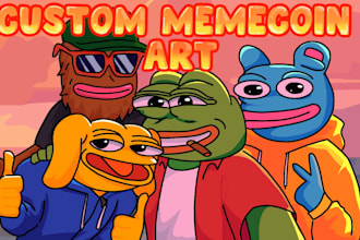 draw funny custom crypto meme art illustration for you