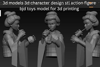 3d models 3d character design stl action figure bjd toys model for 3d printing