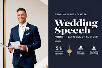write an unforgettable wedding speech, best man maid of honor, funny, heartfelt