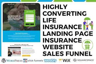 design life insurance landing page health insurance website insurance funnel
