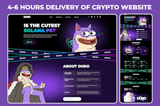create crypto meme coin website, crypto website, memecoin website, token website