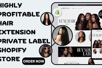 design 7 figure hair extension website hair extension shopify spa store website