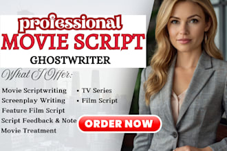 write compelling movie script screenplay feature film TV series or anime script