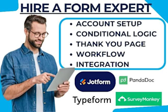 setup jotform google forms typeform pointerpro qualtrics surveymonkey docusign