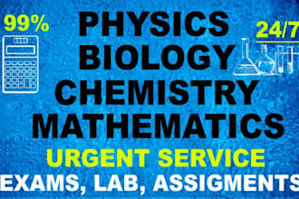 tutor in chemistry physics math calculus biochemistry lab