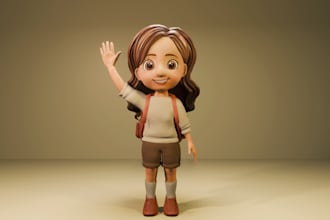 do 3d character model, character design, 3d stylized character