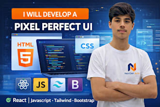 create pixel perfect responsive website using HTML CSS react