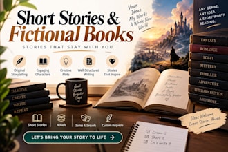 write shorts stories and fiction books for you