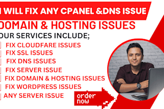 fix any cpanel, domain, hosting, database, dns issue