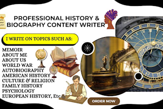 write history, biography, memoir, war and conflicts ebook, articles amazon KDP