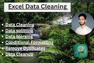 do excel data clean, format, split, merge, remove duplicates
