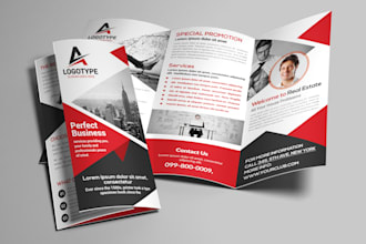 build a flyer, trifold bifold brochure, leaflet, postcard design in 5 hrs