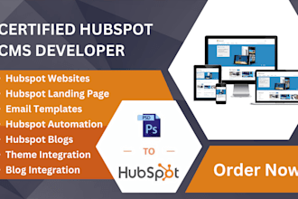 develop hubspot custom websites, hubspot landing page, blog